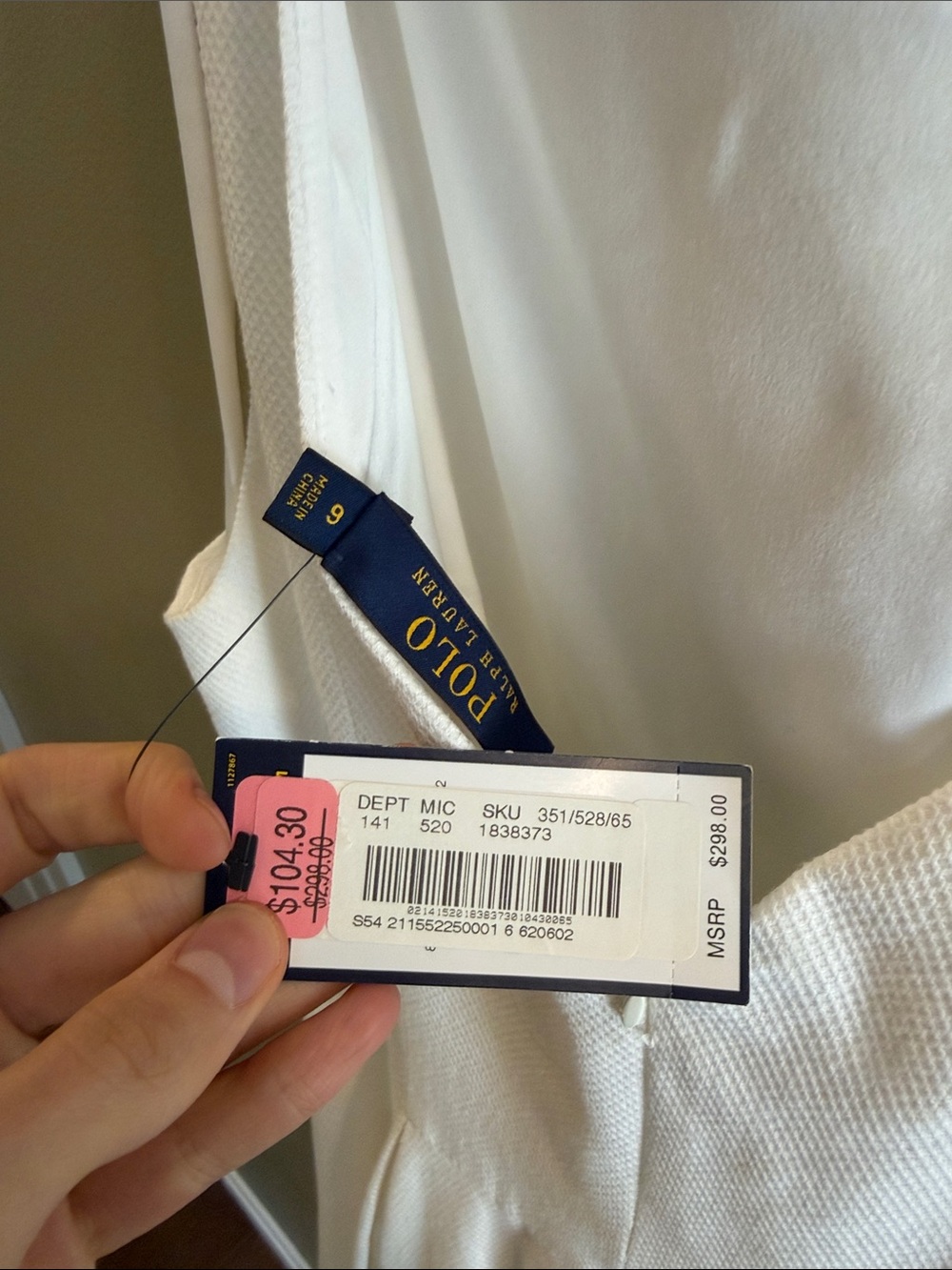 Polo by Ralph Lauren White Sleeveless Fit-and-Flare Dress NWT size 6 - Picture 3 of 5